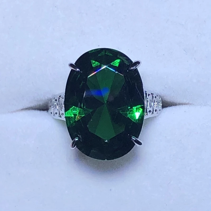 11124深宝绿色戒指活口戒指美培育丽精致可调节精选气质款LV1