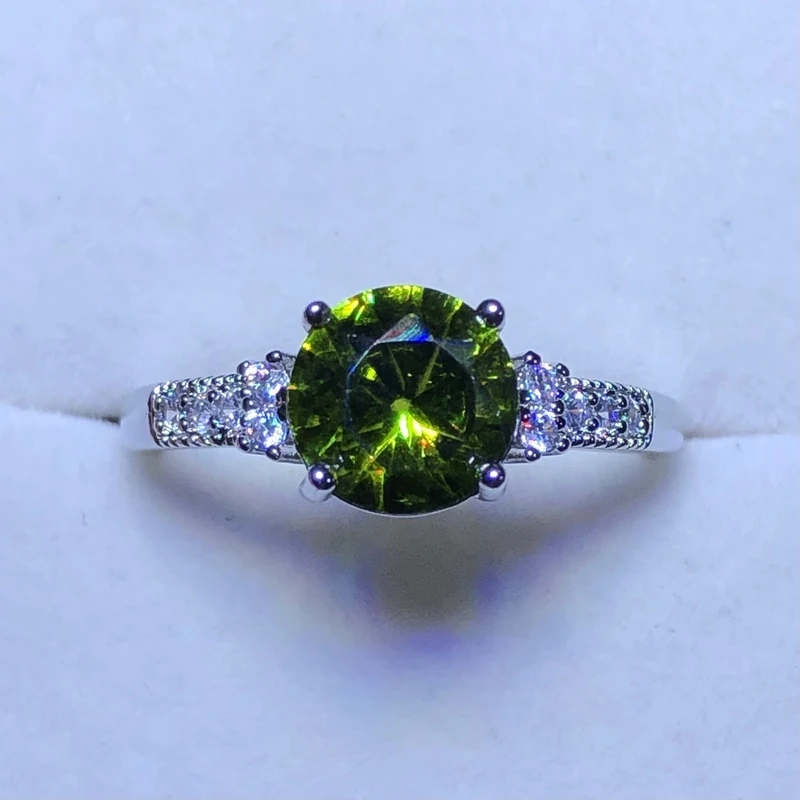 1194橄榄绿戒指开口调节轻奢精选气质款戒指