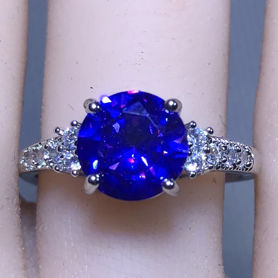 1164妖紫水戒指银托开口可调节精选气质款