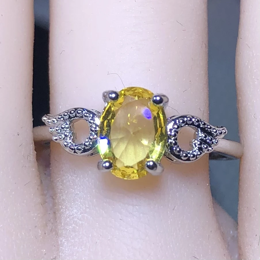 11443黄啊塞3克拉戒指活口开口可调节精选