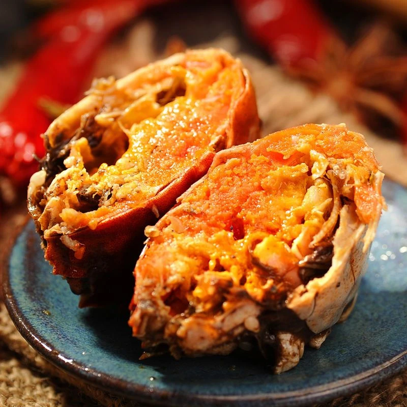 香辣蟹零食小螃蟹大闸蟹罐装熟食麻辣蟹海鲜即食全母一元小零食