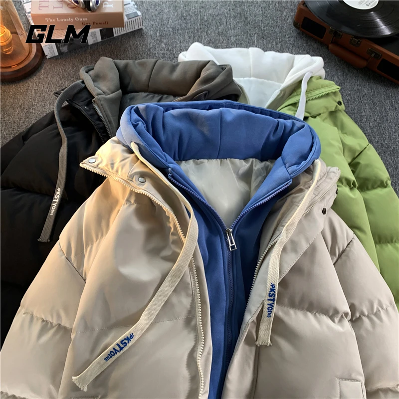GLM冬季假两件棉服情侣连帽保暖休闲防风抗寒棉袄外套