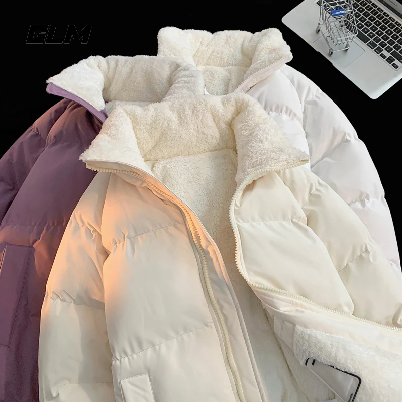 GLM立领情侣棉服冬季加绒加厚面包服御寒保暖防水棉衣