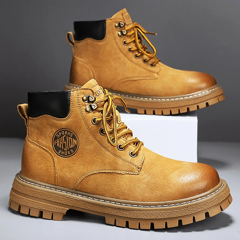 冬季新款加肥加宽45特大码男鞋46厚底时尚大黄靴47保暖加绒靴子48