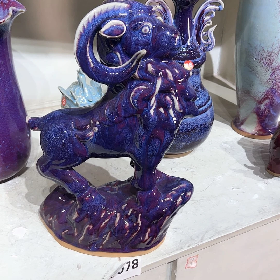 瓷片桃****^郑家钧窑摆件