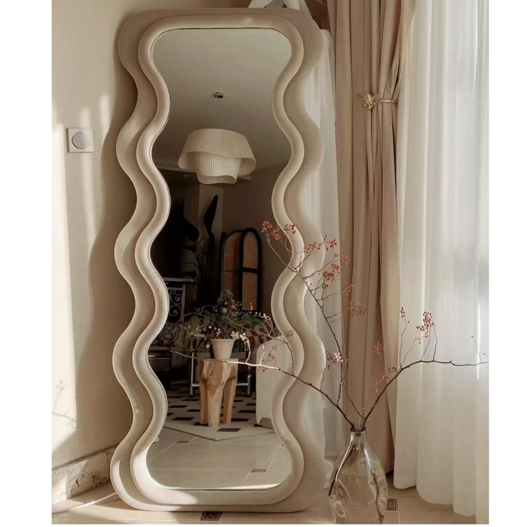 全身镜网红ins风落地镜家用穿衣镜女生卧室奶油风试衣镜