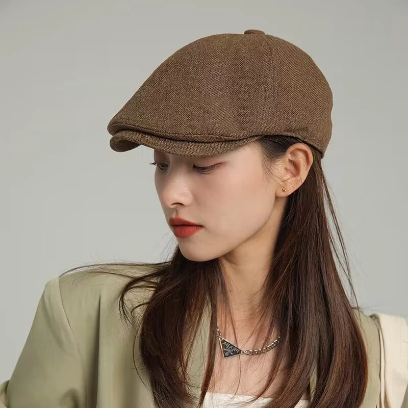 复古报童帽时尚百搭前进帽针织帽子日系贝雷帽休闲