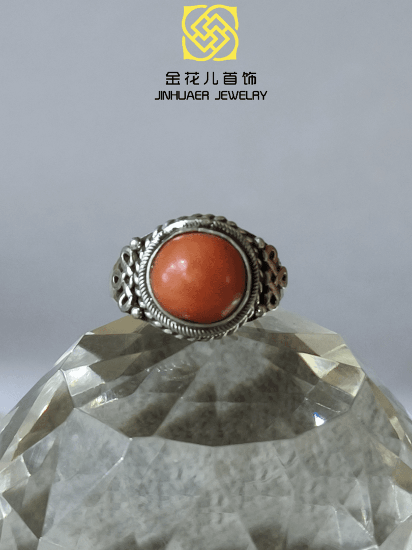 足银戒指 蒙古元素 原创设计 手工制作 老旭日复古气质时尚