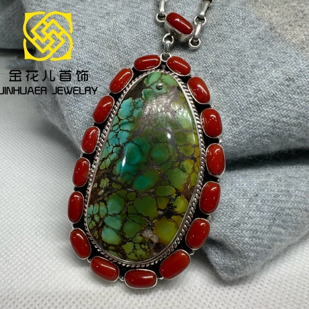 吊坠足银 足银蒙古元素原创乌优旭日毛衣链气质时尚复古手工古风