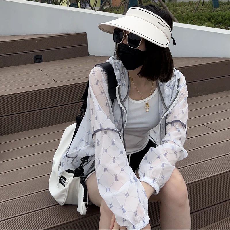 现货（小幸运）2025夏季透气防晒衣女士薄款宽松轻薄外套印花女