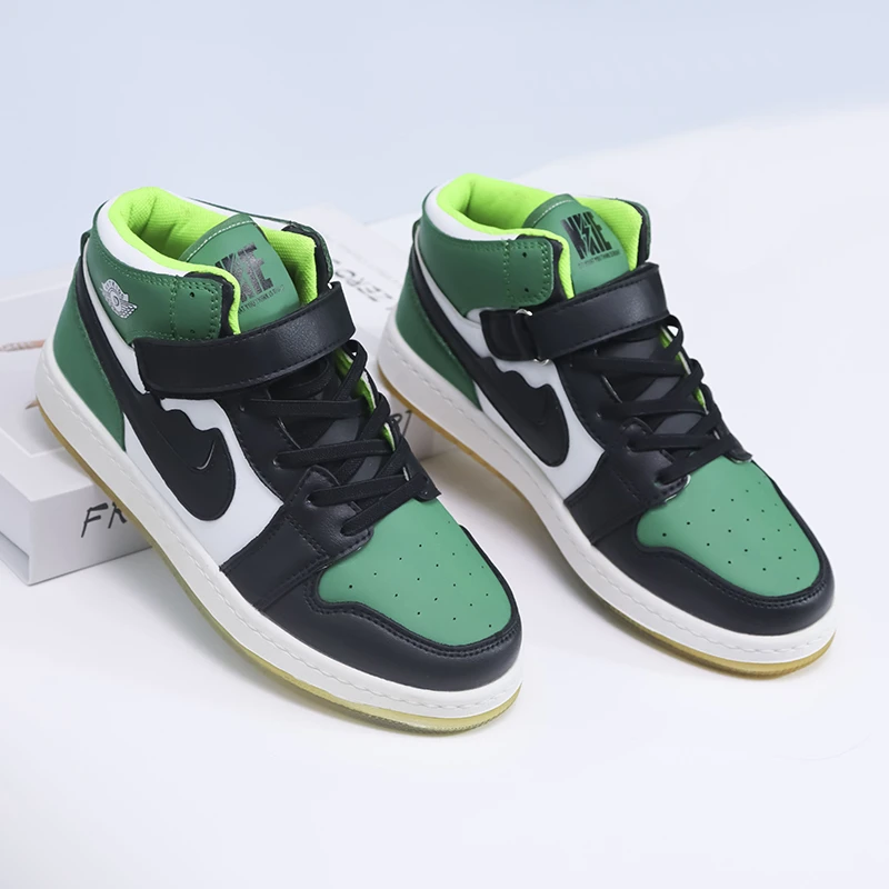 休闲潮流百搭高帮运动鞋防滑耐磨魔术贴大童鞋中小学生儿童运动鞋