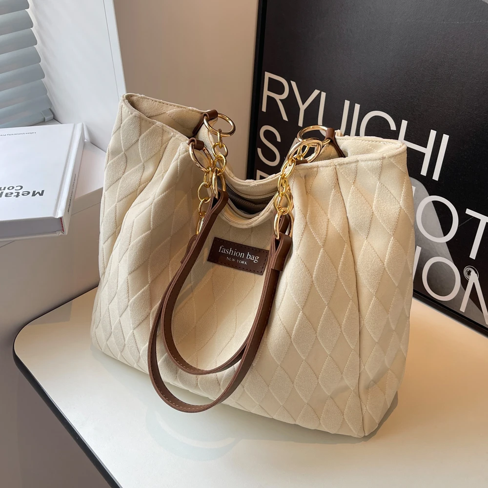 休闲大容量包包2023新款女包流行爆款百搭单肩包大学生上课托特包