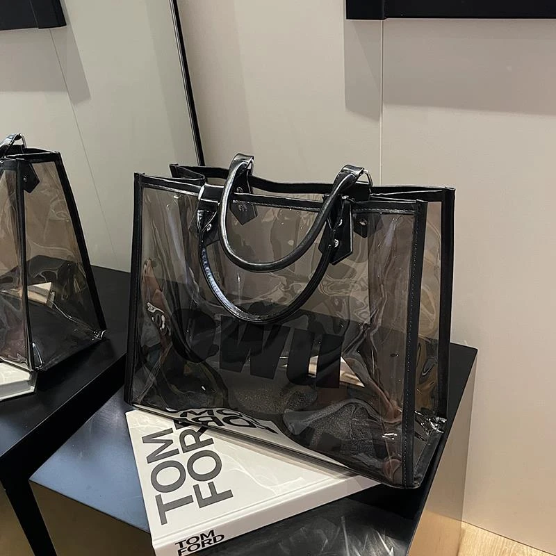 透明果冻包包女2025新款夏季百搭洋气单肩包大容量上班通勤托特包