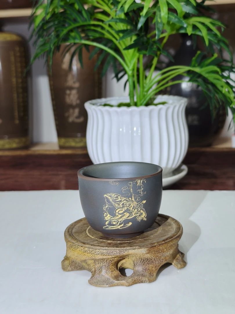 坭兴陶线雕主人茶杯