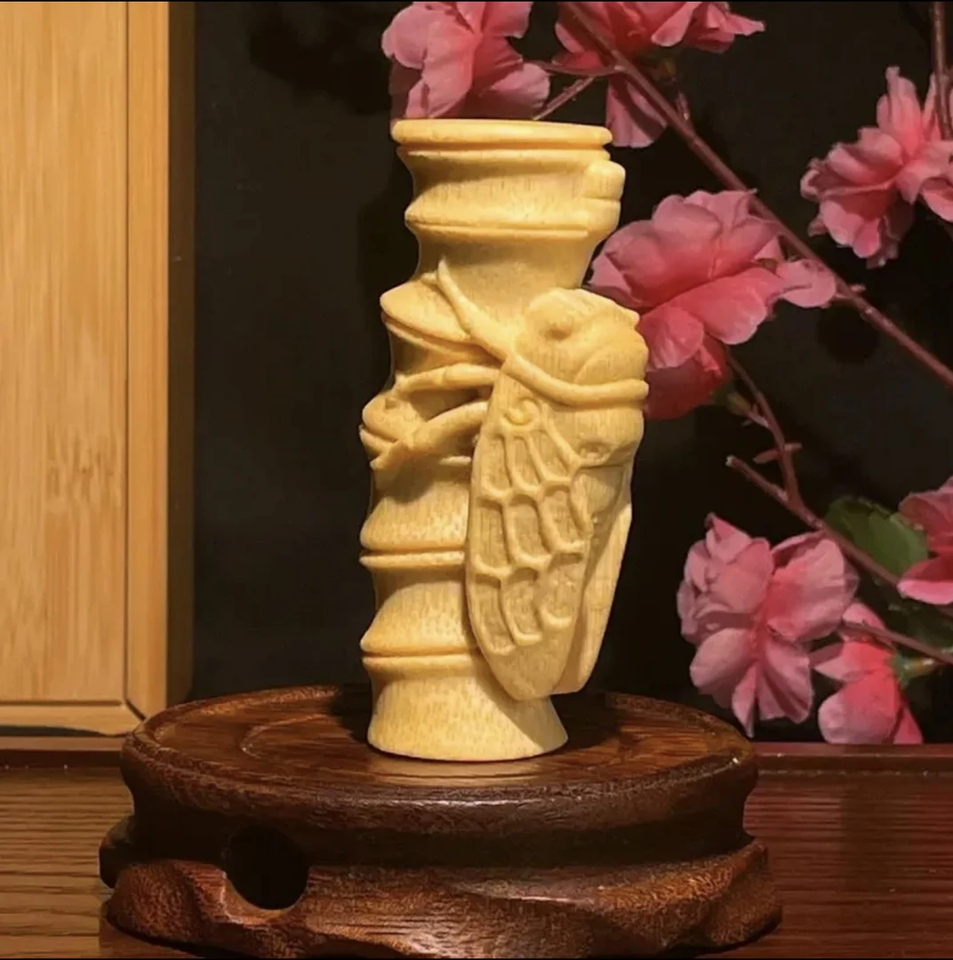 一鸣惊人实心竹手把件 拍下送油