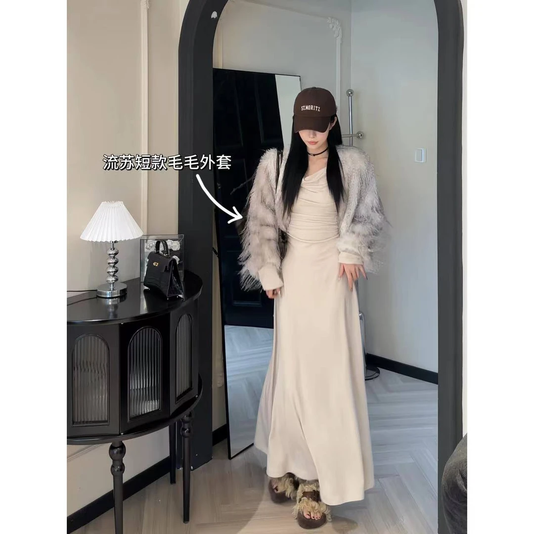 孙妍新款【西伯利亚寒冬】高级感渐变流苏宽松短款毛毛外套女年轻款