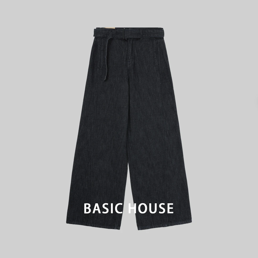 Basic House/百家好休闲百搭宽松简约牛仔休闲裤BT52