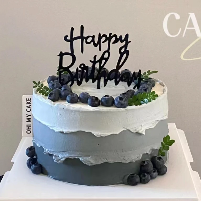蓝莓水果生日蛋糕抖音团购附近生日蛋糕同城免费配送男士创意定制