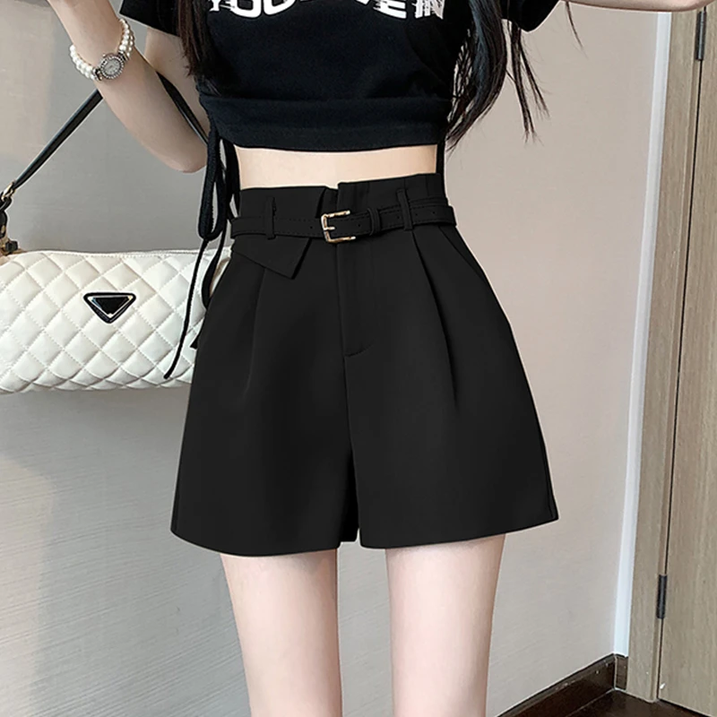 黑色短裤2025夏装新款薄款西装短裤女高腰a字打底外穿休闲热裤子