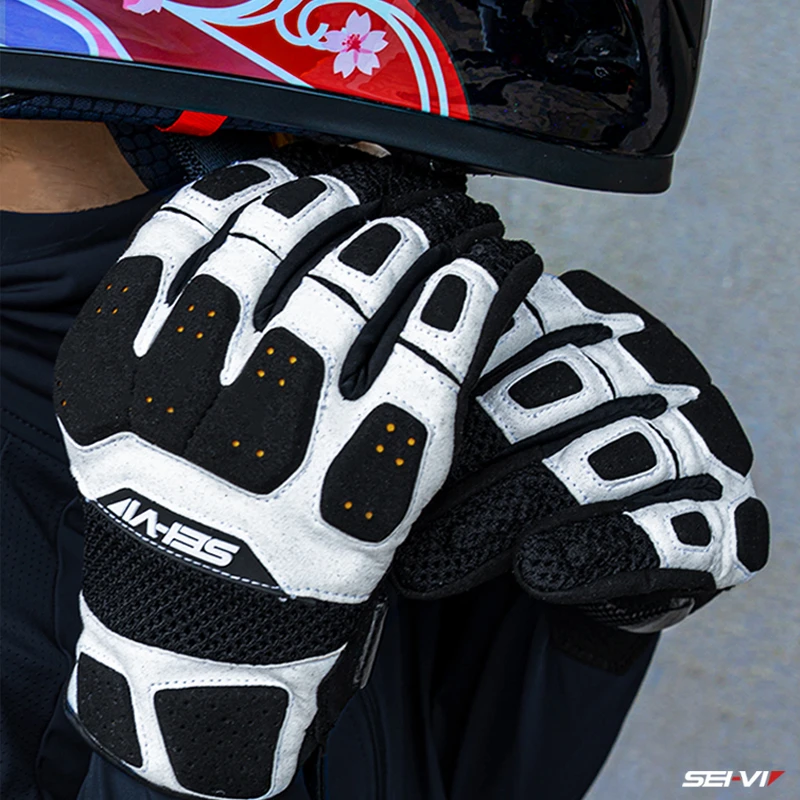 sei-vi赛威摩托车夏季骑行骑车男透气赛车骑车机车五指触屏骑车