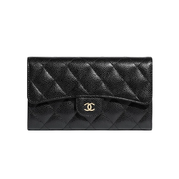 99新 Chanel/香奈儿 黑金CF长款钱包【5型潮奢】