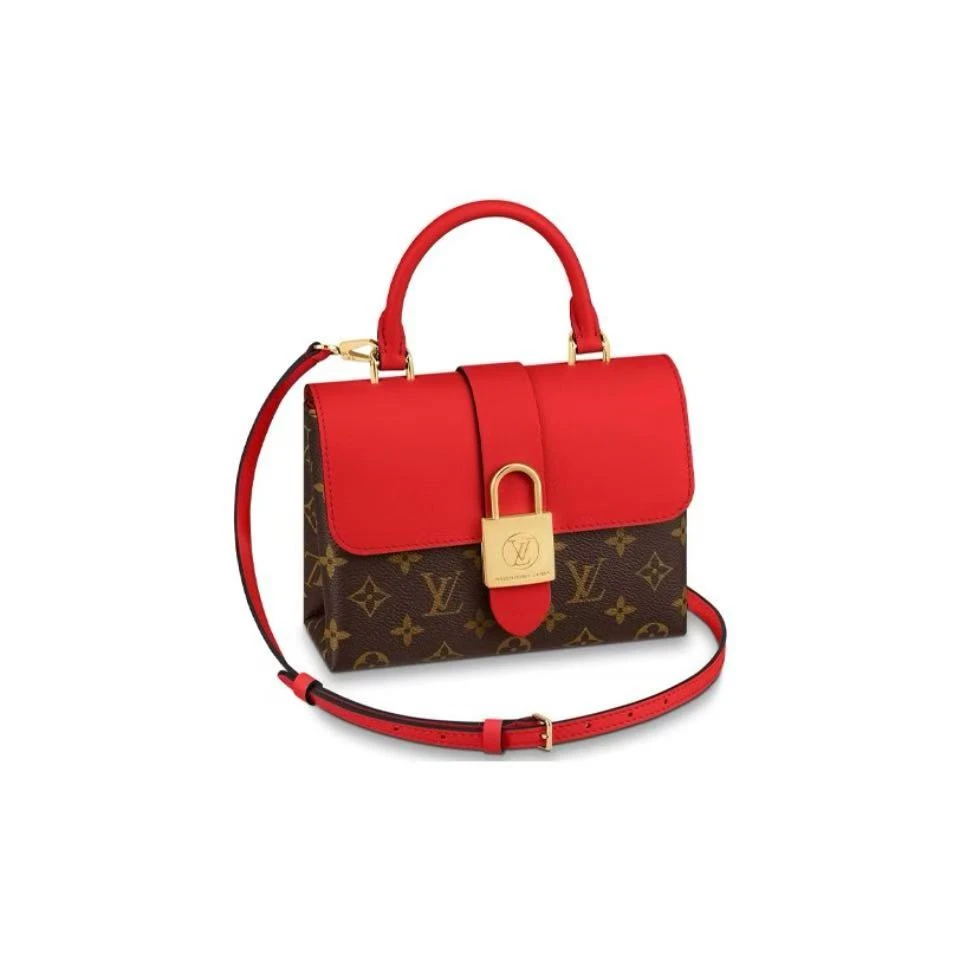 95新 LouisVuitton/路易威登 红色Lock Bb单肩包【5型潮奢】