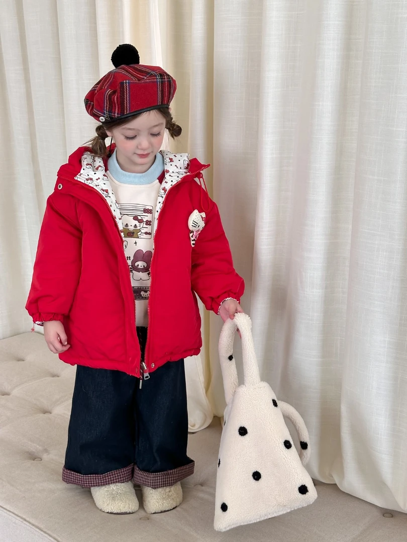 【小王专属】女童加厚派克棉衣新款两面穿外套HS55111