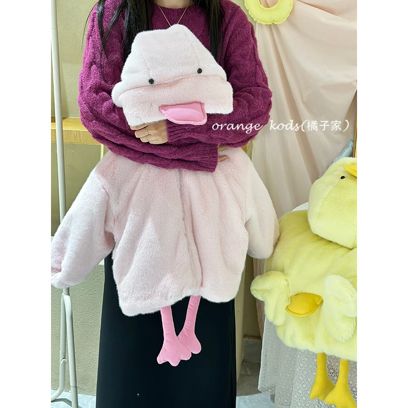 超火公主鸭细腻柔软公主貂粒粒绒加厚毛毛衣HS55247