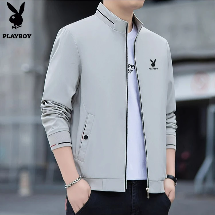 花花公子外套男春秋款高级感2025新款衣服商务休闲大码男装夹克衫