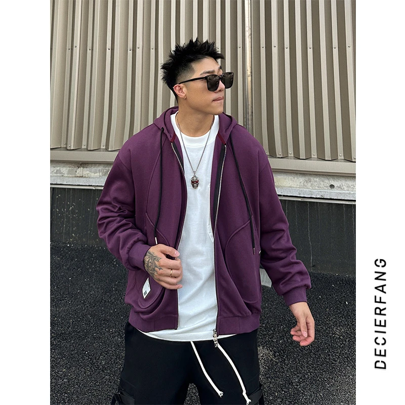 01-8350男款美式潮牌重磅卫衣男生衣服连帽休闲百搭上衣秋装外套