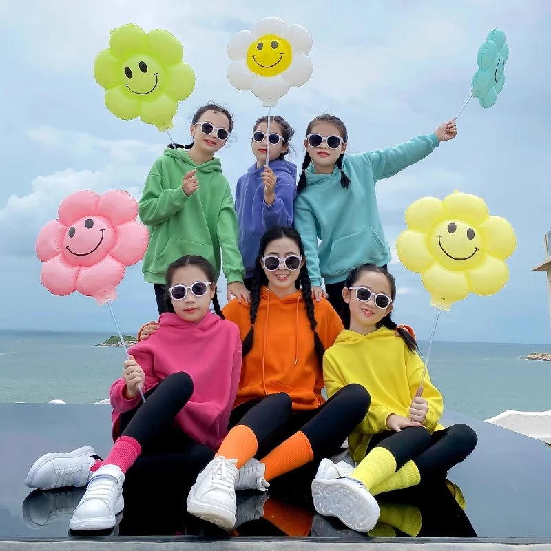 儿童糖果色卫衣幼儿园小学生班服运动会旅游彩色卫衣亲子装休闲