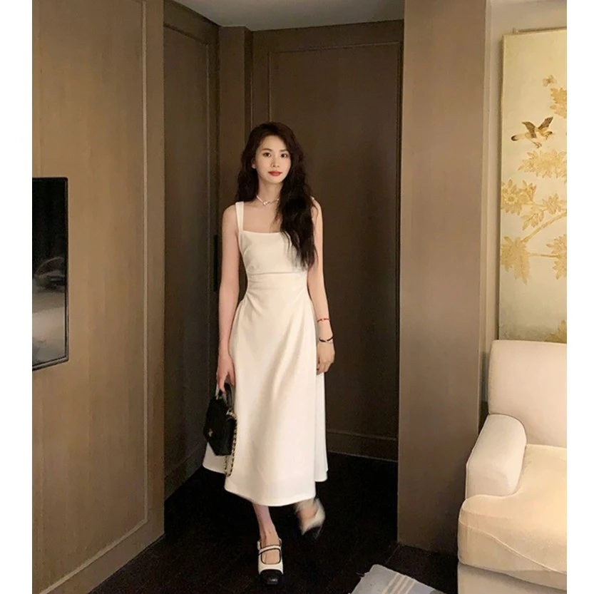 明星同款设计感时尚修身显瘦法式气质礼服连衣裙夏季性感名媛长裙