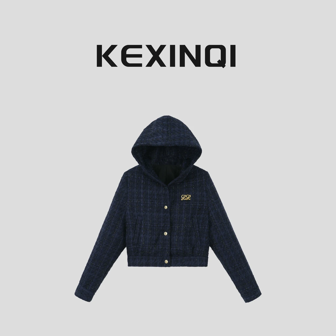 KEXIN 小香编织外套 2024秋冬新款百搭加厚款夹棉-2411XWZKX21434