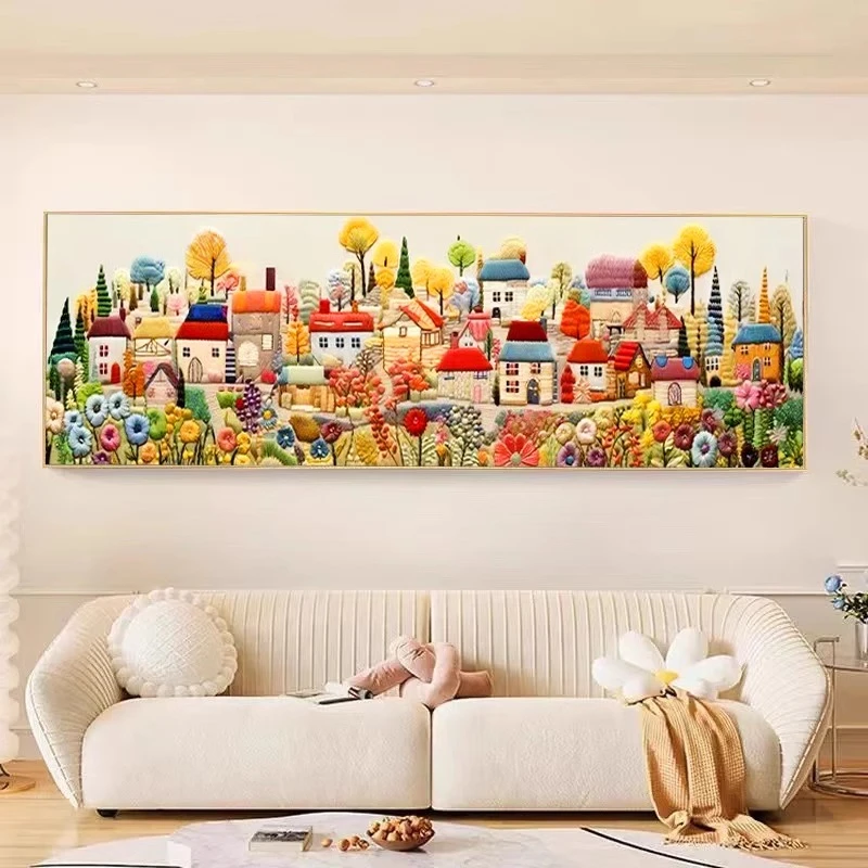 钻石绣2024新款客厅童话小镇5d钻石画满钻风景十字绣儿童水钻贴画
