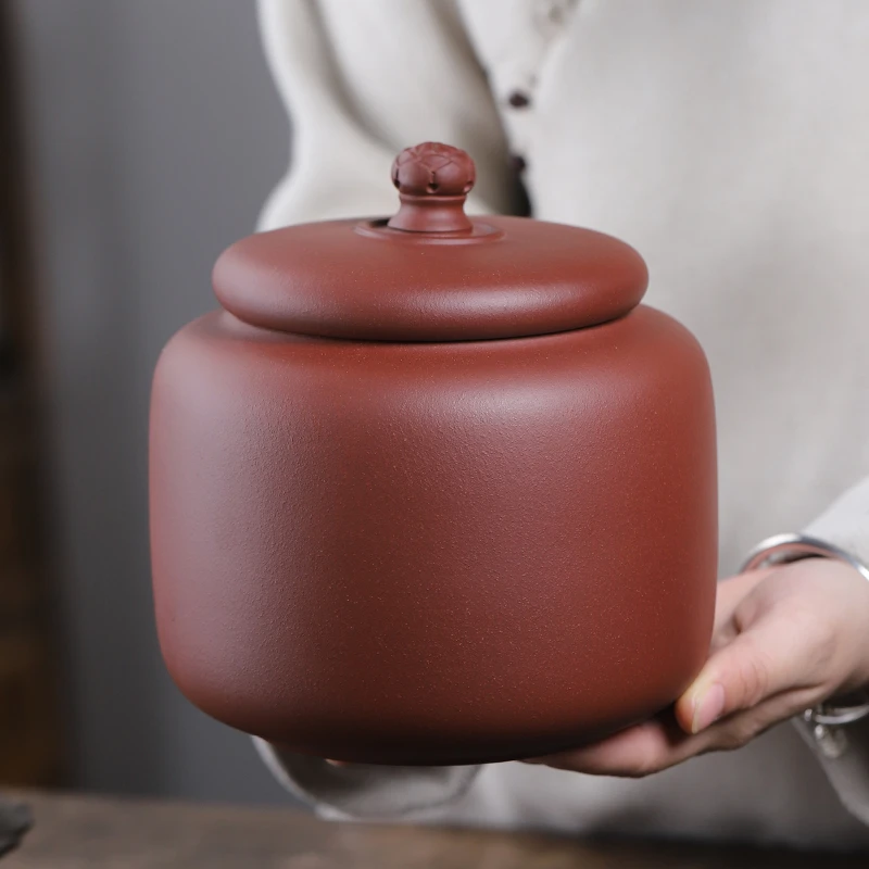 宜兴原矿小号紫砂醒茶罐小茶罐密封小散茶罐陶瓷普洱茶一斤存茶罐