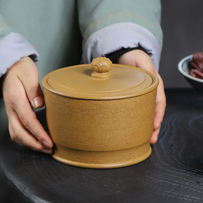 宜兴紫砂茶叶罐原矿手工小号陶瓷茶罐家用一斤装醒茶罐普洱散茶罐