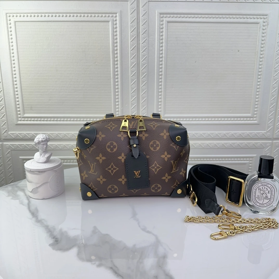 99新 LouisVuitton/路易威登 女士经典SOUPLE棕色软盒子二奢包包