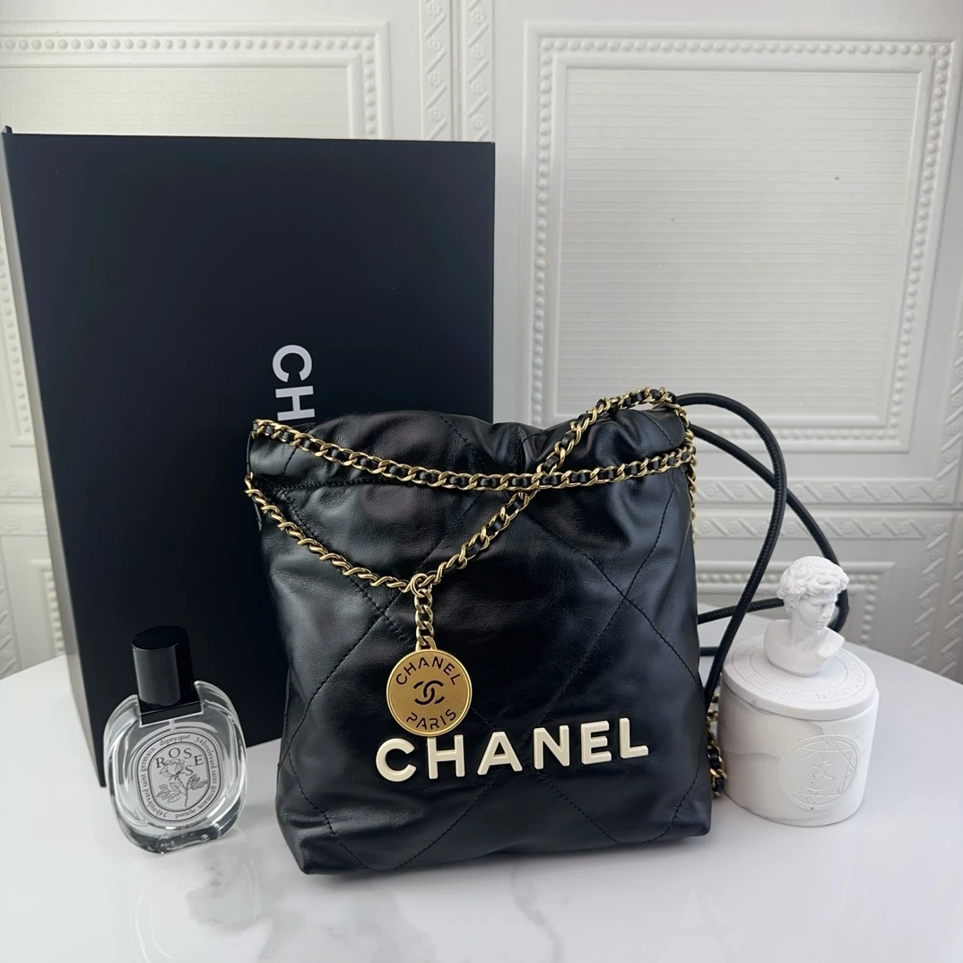 99新 Chanel/香奈儿  女士时尚22bag mini 垃圾袋芯片款24C二奢包