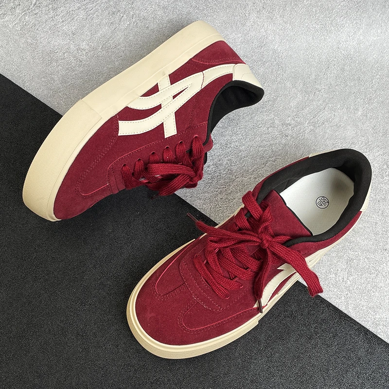 2024秋季新款复古运动休闲鞋子男潮鞋时尚百搭学生增高厚底板鞋男