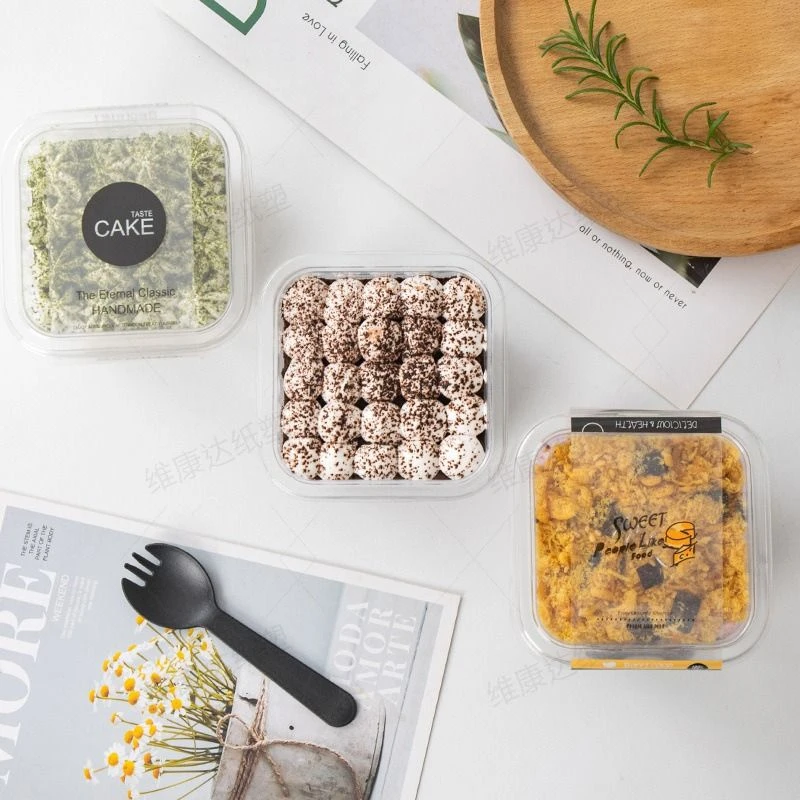 方形慕斯豆乳蛋糕包装盒木糠杯水果捞打包盒子提拉米苏烘焙西点盒