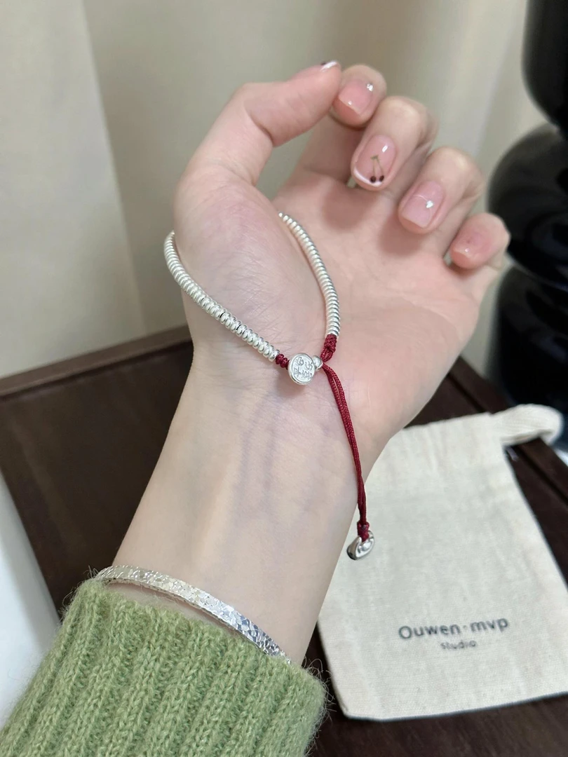925银手链 盘缠手串【钱多多】称心如意 简约而不简单 手工编织气质