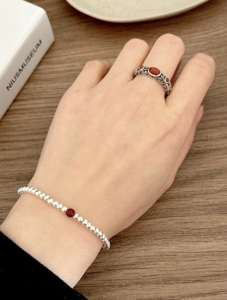 925银锆石戒指 手工祥云如意民族风【纯银925】戒指高级复古百搭