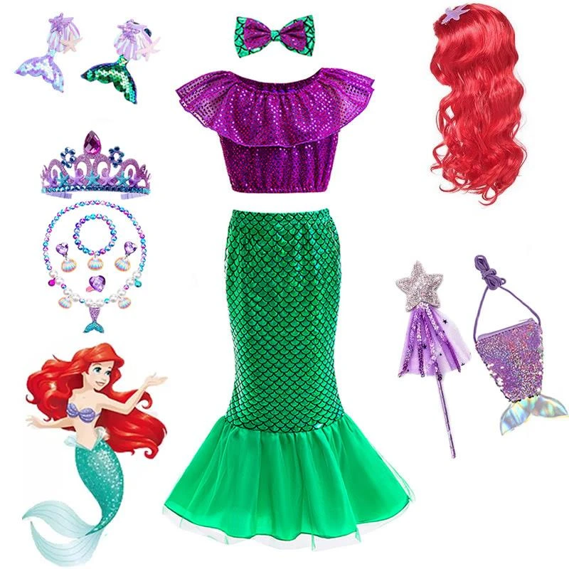 儿童万圣节女童美人鱼背心公主裙儿童宝宝洋气鱼尾公主裙宝宝长裙