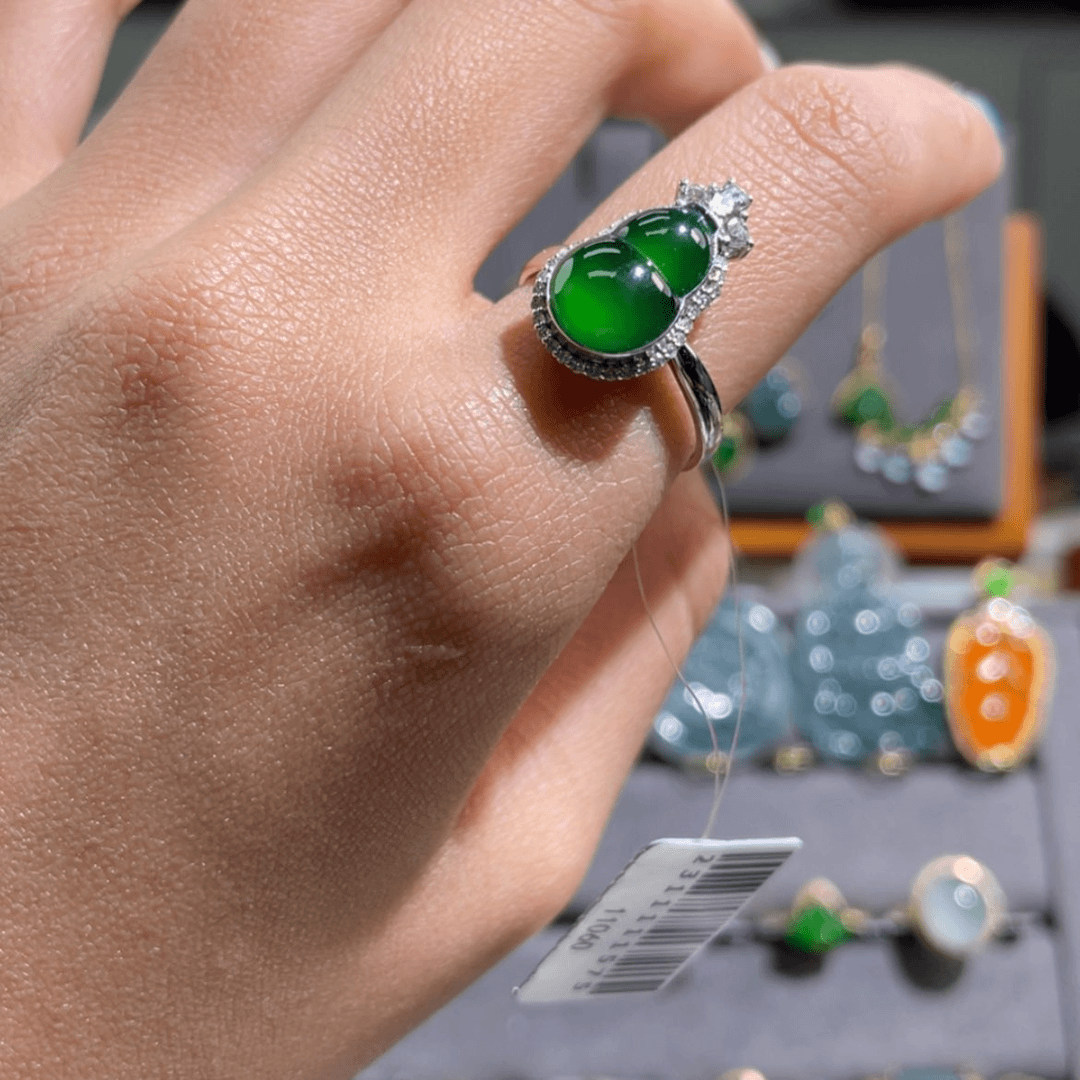 【闪购商品】翡翠戒指18K金镶嵌