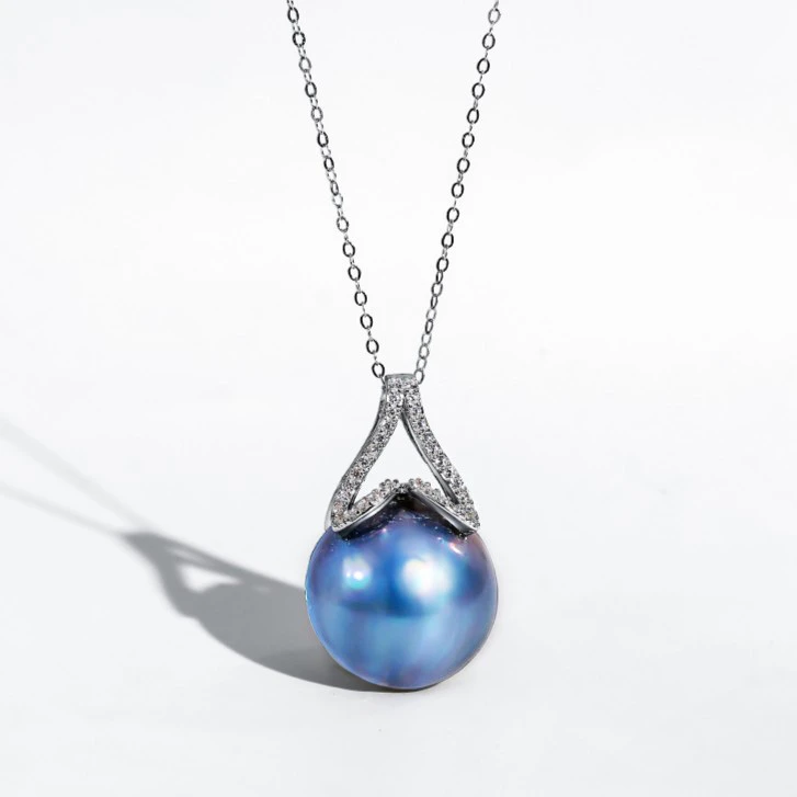 【宝莉珠宝】“蓝色梦幻”星空海水马背项链赠耳钉赠丝巾ES070T