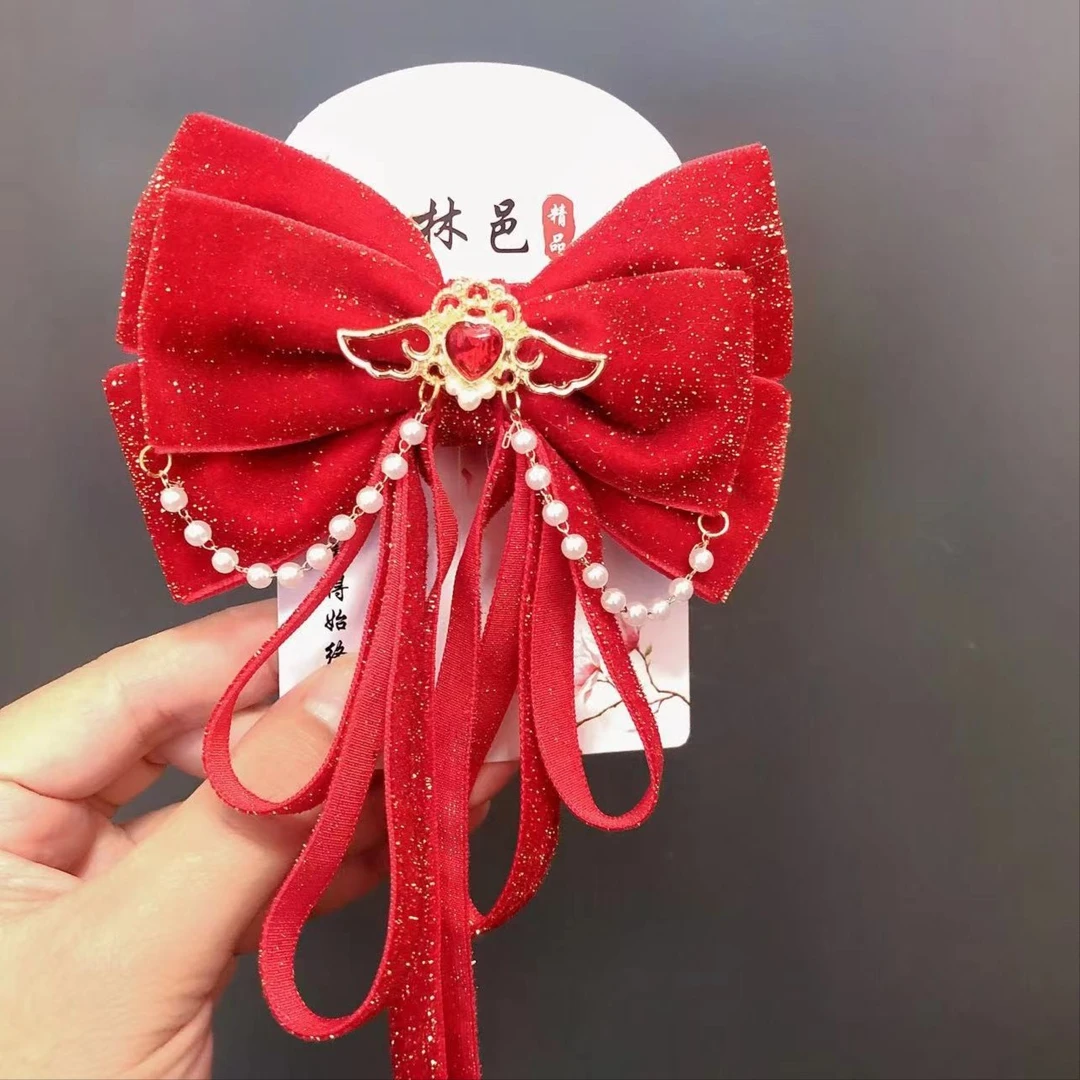林邑精品新年大蝴蝶结发夹