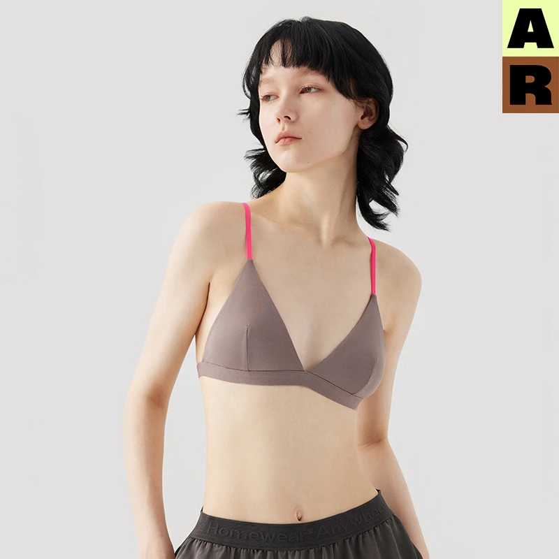 AR原创r线法式三角杯文胸 性感无钢圈内衣女小胸聚拢美背薄基础线