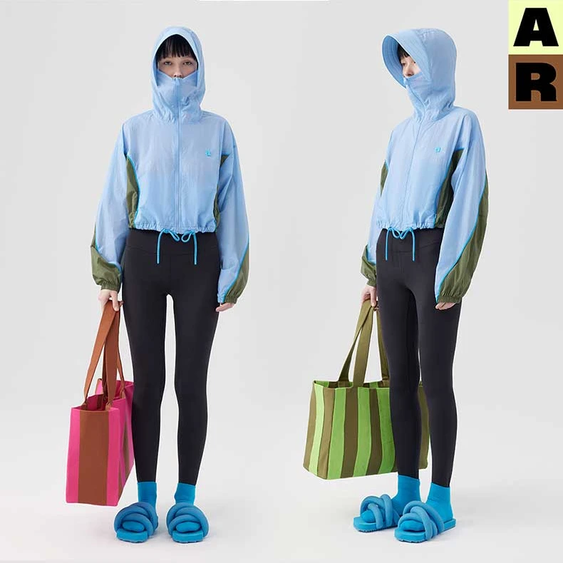 【短款防晒服】AR原创夏季撞色防晒衣2024女防紫外线透气外套户外