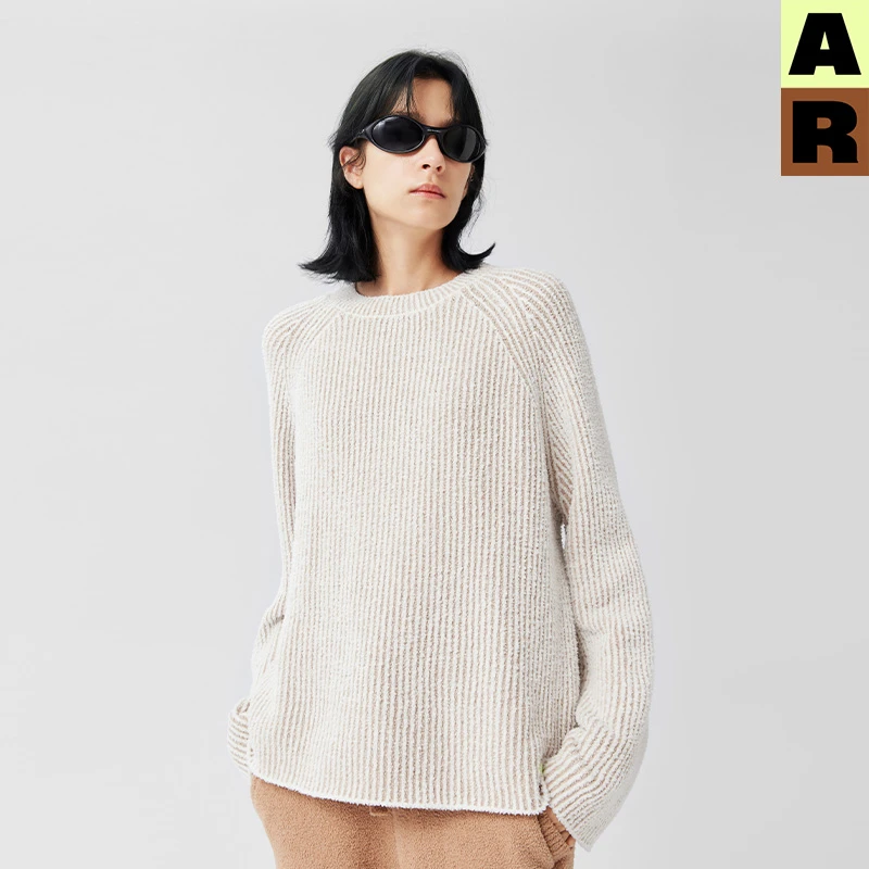 AR原创条纹半边绒家居服