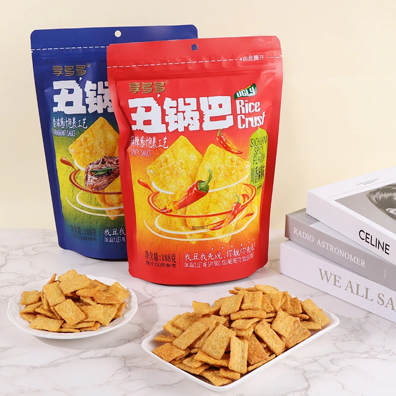 享多多丑锅巴麻辣儿时怀旧休闲追剧解馋零食小吃膨化食品188g袋装